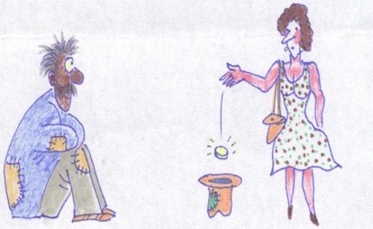 China cartoon, begger