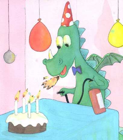 Iran cartoon, fire dragon