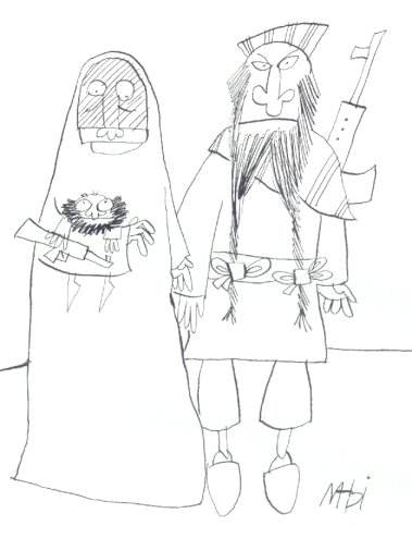 Iran cartoon, kids join army